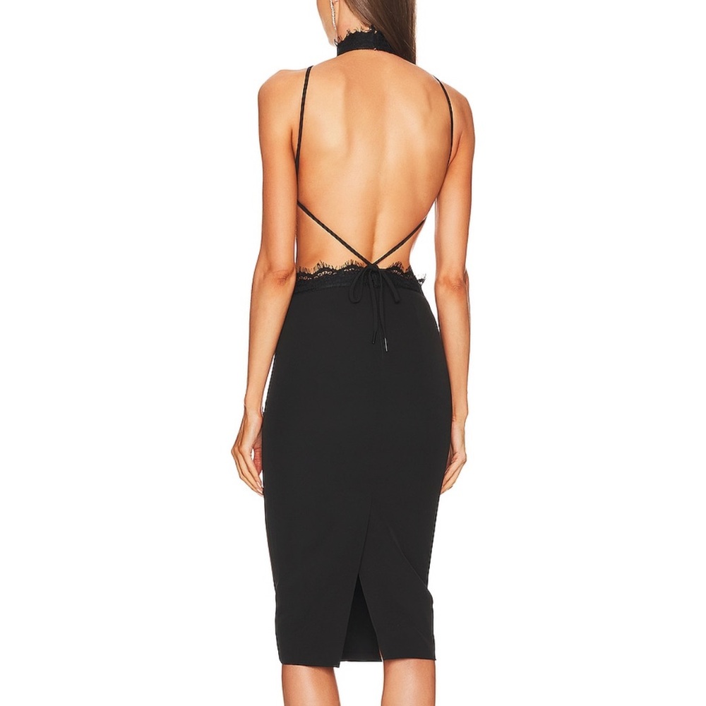 Michael Costello Black Backless Dress